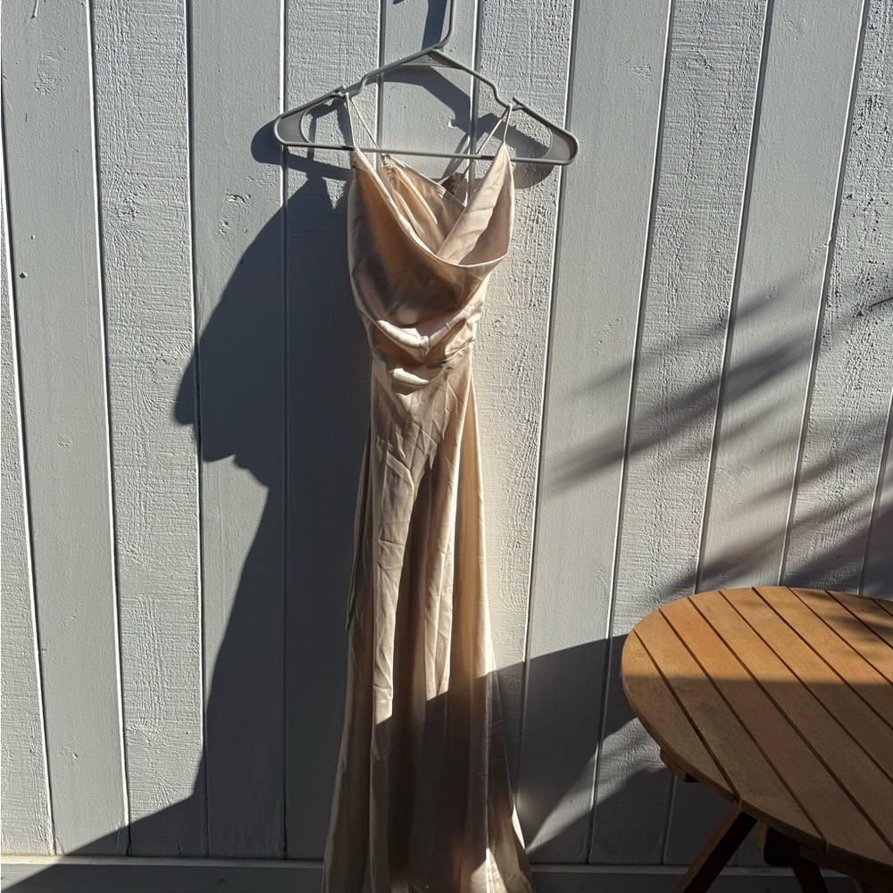Elegant Cream Evening Gown